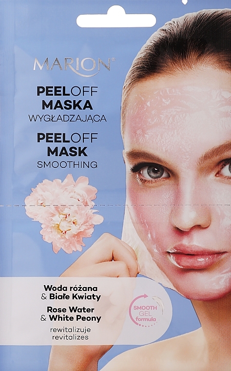PRZECENA! Maska wygładzająca peel-off z wodą różaną i białymi kwiatami - Marion Peel-Off Mask Rose Water And White Peony * — Zdjęcie N1