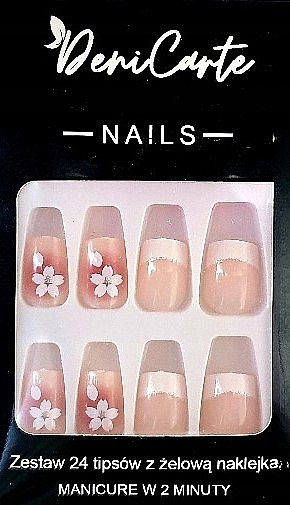 Tipsy, białe, 24 sztuki - Deni Carte Nails 7189 — Zdjęcie N1