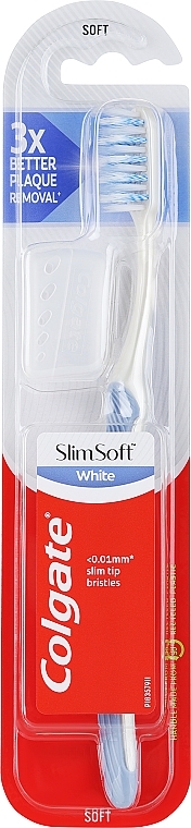 Szczoteczka do zębów, miękka, niebieska - Colgate Slim Soft White 0.01 mm — Zdjęcie N1