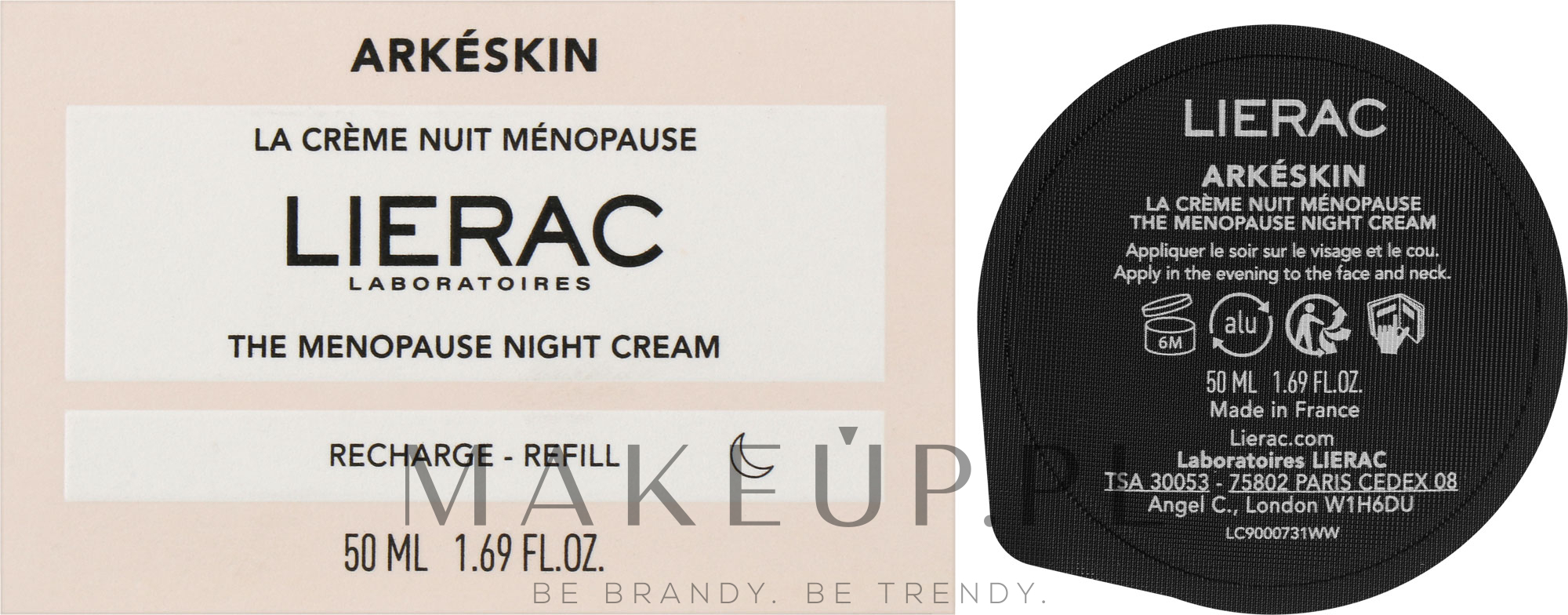 Krem do twarzy na noc - Lierac Arkeskin The Menopause Night Cream Refill (wymienny wkład) — Zdjęcie 50 ml