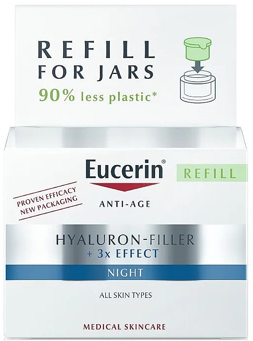 Krem do twarzy na noc - Eucerin Hyaluron-Filler 3x Effect Night Care (refill) — Zdjęcie N2