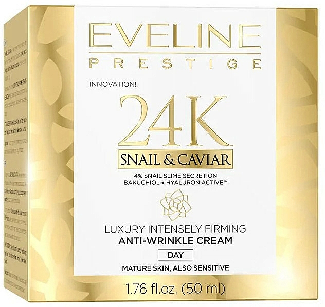 Krem do twarzy na dzień - Eveline Prestige 24k Snail & Caviar Anti-Wrinkle Day Cream — Zdjęcie N2