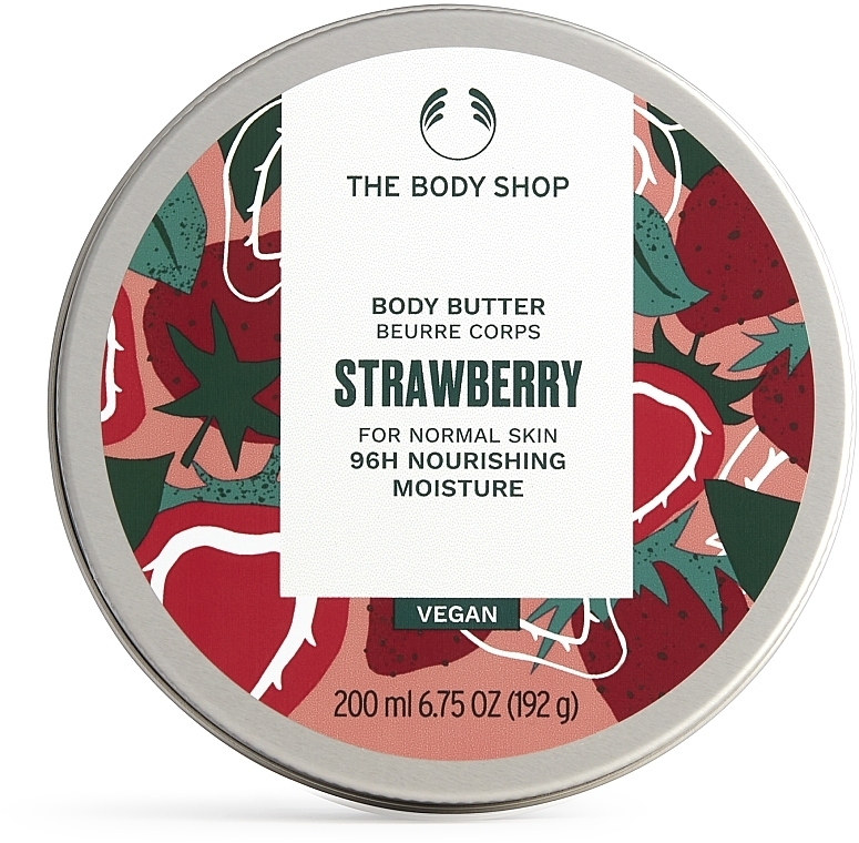 Rozświetlający olejek do ciała - The Body Shop Strawberry 96H Nourishing Moisture Body Butter — Zdjęcie N1