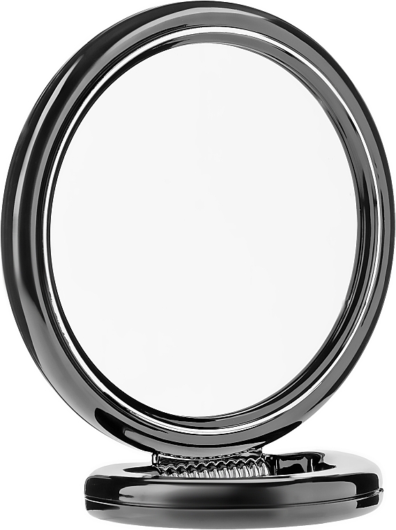 	Okrągłe lusterko dwustronne na podstawce, 15 cm, 9502, czarne - Donegal Mirror — Zdjęcie N1