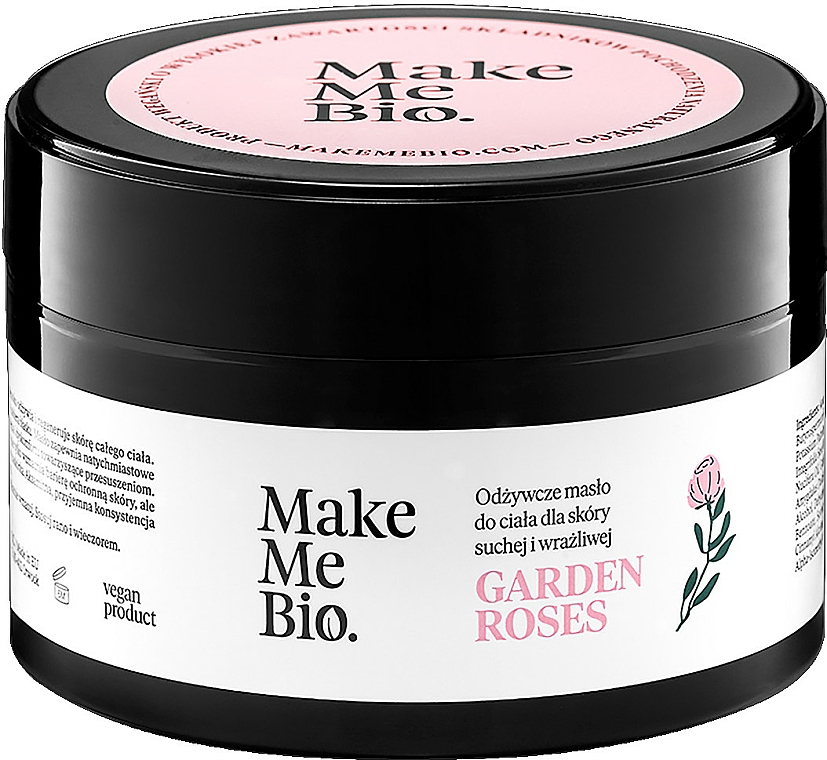 Odżywcze masło do ciała do skóry suchej i wrażliwej - Make Me Bio Garden Roses Nourishing Body Butter — Zdjęcie N1