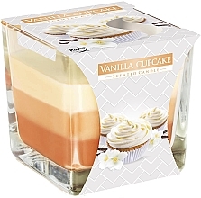Świeca zapachowa trójwarstwowa w szkle Babeczka waniliowa - Bispol Scented Candle Vanilla Cupcake — Zdjęcie N1