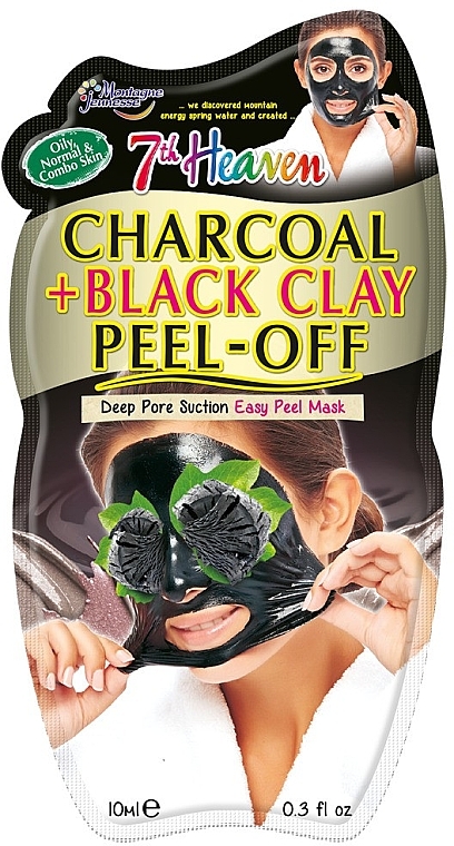 Maseczka do twarzy z węgla drzewnego i czarnej glinki - 7th Heaven Charcoal & Black Clay Peel Off Mask — Zdjęcie N1