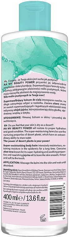 Supernawilżający balsam do suchej skóry z aloesem i olejkiem jojoba - AA My Beauty Power Super Moisturizing Body Balm — Zdjęcie N2