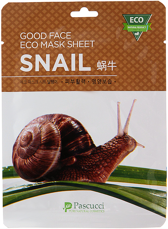 Maseczka do twarzy z mucyną ślimaka - Amicell Pascucci Good Face Eco Mask Sheet Snail