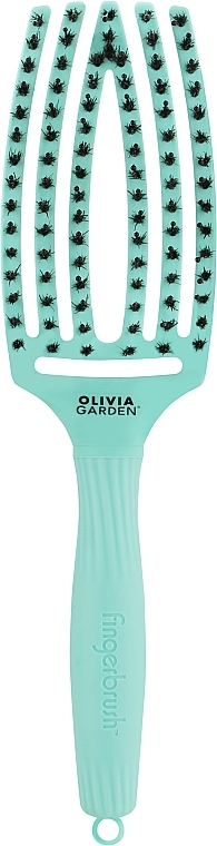 Szczotka do modelowania włosów, miętowa - Olivia Garden Finger Brush Combo Medium — Zdjęcie N1