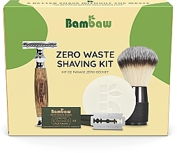 Kup Zestaw - Bambaw Zero Waste Shaving Kit Bamboo (razor + sh/soap/80g + sh/brush/1pcs + blades/5pcs)