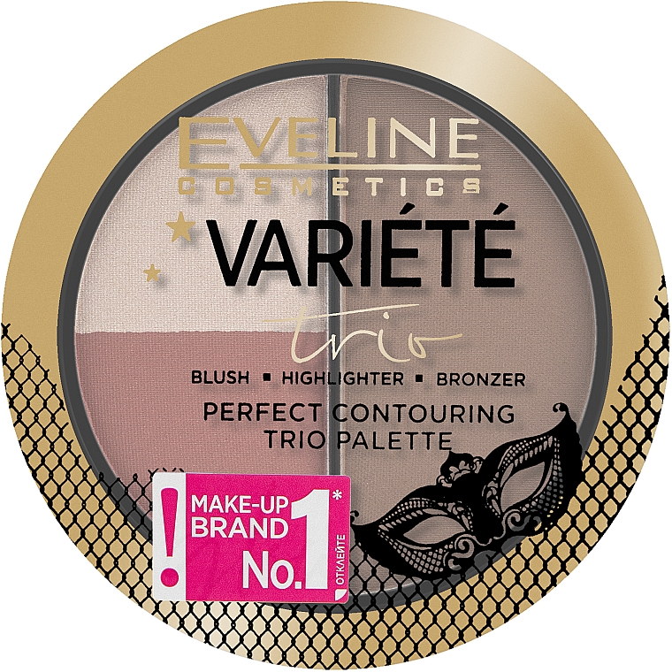 Paleta do konturowania twarzy - Eveline Cosmetics Variete Perfect Coontouring Trio Palette — Zdjęcie N2