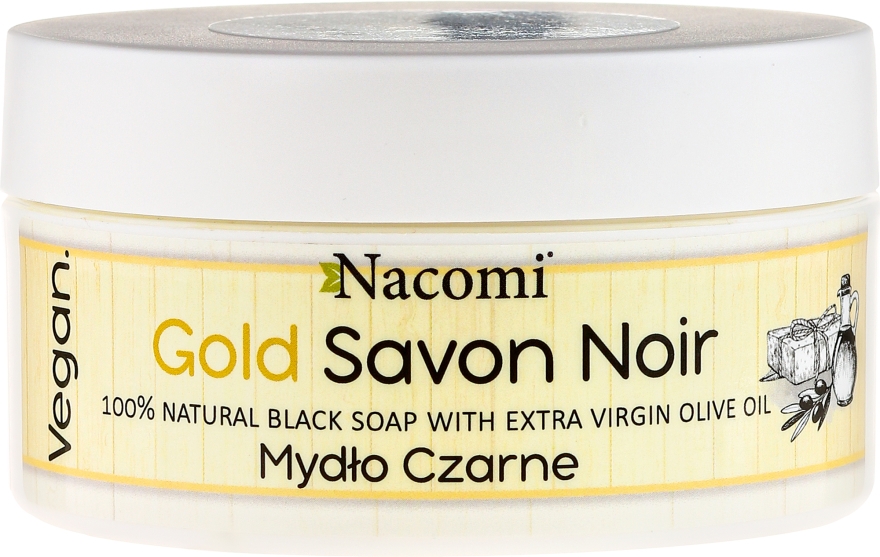 100% naturalne mydło czarne z oliwą - Nacomi Gold Savon Noir — Zdjęcie N1