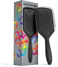 Szczotka do rozczesywania włosów,, czarna - Framar Paddle Detangling Brush Black To The Future — Zdjęcie N2