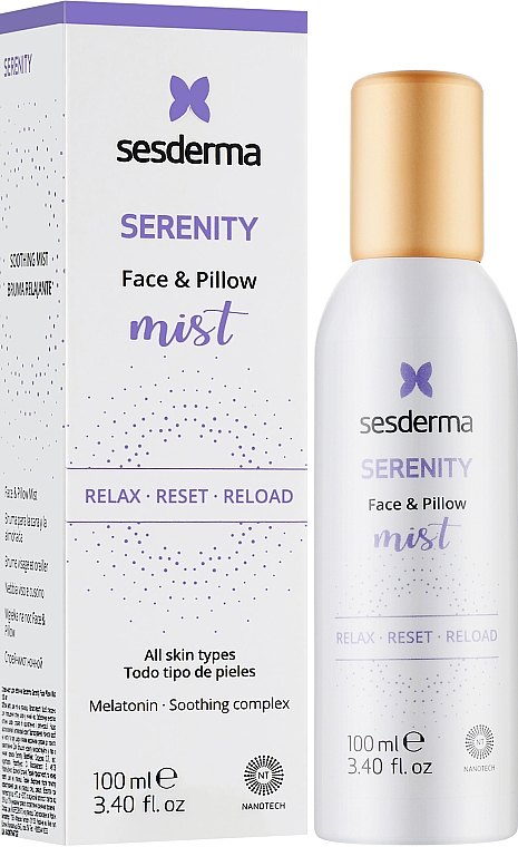Mgiełka do twarzy i pościeli - SesDerma Laboratories Serenity Face Pillow Mist — Zdjęcie N2