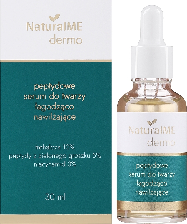 Łagodząco-nawilżające peptydowe serum do twarzy - NaturalME Dermo — Zdjęcie N1