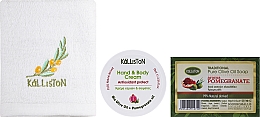 Zestaw - Kalliston Box Kit Pomegranate (towel/1pcs + b/cr/75ml + soap/100g) — Zdjęcie N2