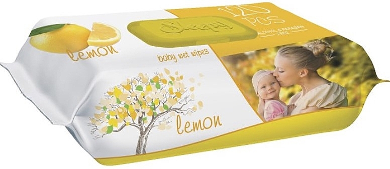 Chusteczki nawilżane Cytryna, 120 szt. - Sleepy Lemon Wet Wipes — Zdjęcie N1