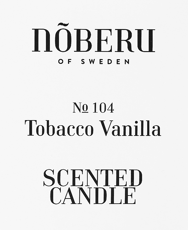 Noberu Of Sweden №104 Tobacco-Vanilla - Perfumowana świeca w szkle — Zdjęcie N2