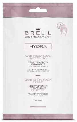 Ekspresowa maska nawilżająca na tkaninie do włosów suchych - Brelil Biotreatment Hydra Biothermic Mask Tissue — Zdjęcie N1