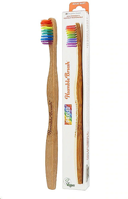 Bambusowa szczoteczka do zębów, tęczowa - The Humble Co. Proud Rainbow Soft Toothbrush
