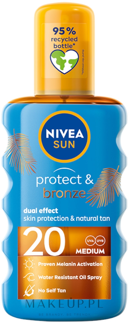 Olejek przeciwsłoneczny aktywujący opaleniznę SPF 20 - NIVEA SUN Protect And Bronze Oil — Zdjęcie 200 ml