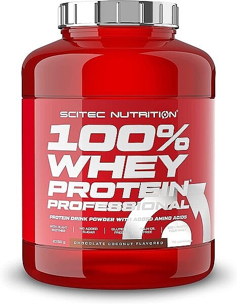 Naturalna odżywka białkowa - Scitec Nutrition 100% Whey Protein Professional Chocolate Coconut — Zdjęcie N1