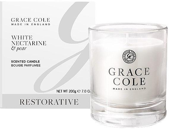 Świeca zapachowa w szkle - Grace Cole White Nectarine & Pear Scented Candle — Zdjęcie N1