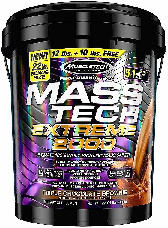 Odżywka wzmacniająca mięśnie o smaku brownie - Muscletech Mass Tech Extreme Triple Chocolate Brownie — Zdjęcie N1