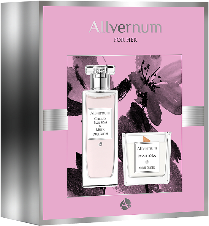 Allvernum Cherry Blossom & Musk - Zestaw (edp/50ml + candle/100g) — Zdjęcie N1