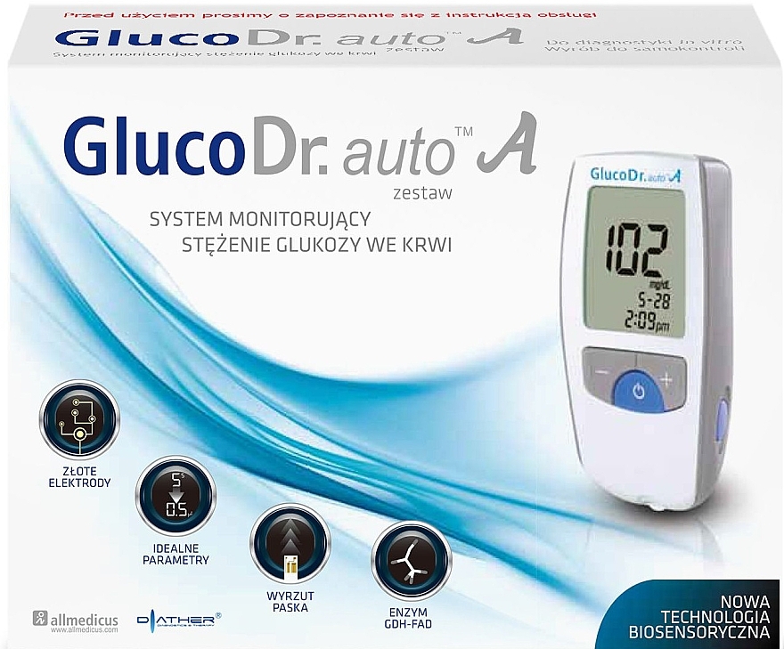 Glukometr - Diather Diagnostics & Therapy GlucoDr. Auto A — Zdjęcie N1