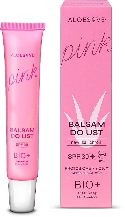 Regenerujący i ochronny balsam do ust z SPF 30 - Aloesove Pink Lip Balm SPF 30 — Zdjęcie N3