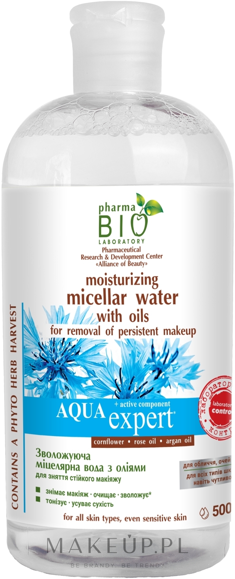 Nawilżająca woda micelarna z olejkami - Pharma Bio Laboratory Aqua Expert — Zdjęcie 500 ml