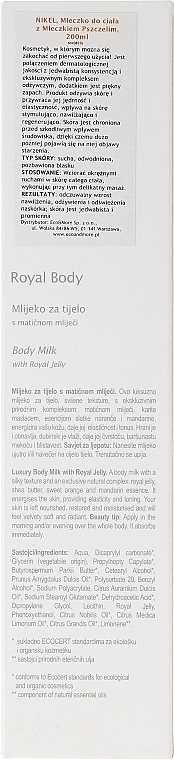 PRZECENA! Balsam do ciała z mleczkiem pszczelim - Nikel Royal Body Milk * — Zdjęcie N3