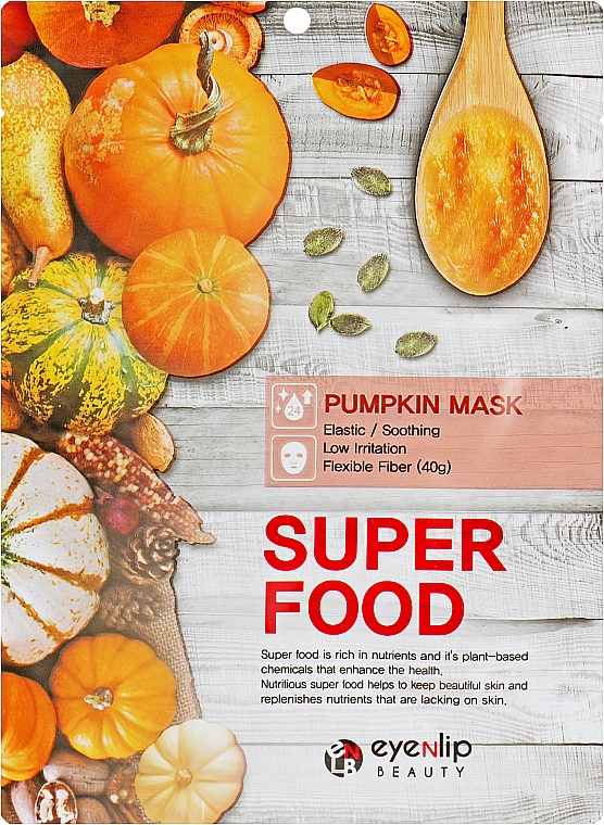 Maska do twarzy w płachcie Dynia - Eyenlip Super Food Pumpkin Mask