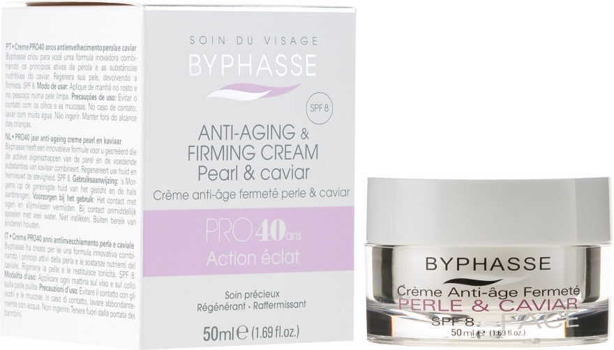 Przeciwstarzeniowy krem ujędrniający do twarzy - Byphasse Anti-aging Cream Pro40 Years Pearl And Caviar