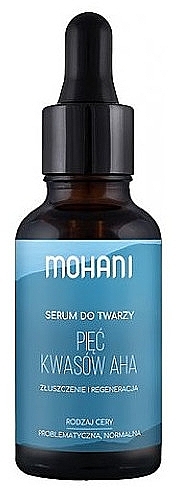Rewitalizujące i złuszczające serum do twarzy z kwasami AHA - Mohani AHA Acid Face Serum — Zdjęcie N1
