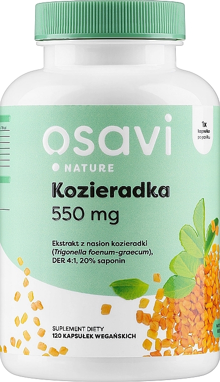 Suplement diety Kozieradka, 550 mg - Osavi — Zdjęcie N1