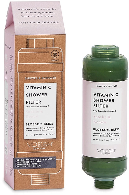 Filtr pod prysznic z witaminą C Kwiatowy - Voesh Vitamin C Shower Filter Blossom Bliss — Zdjęcie N1
