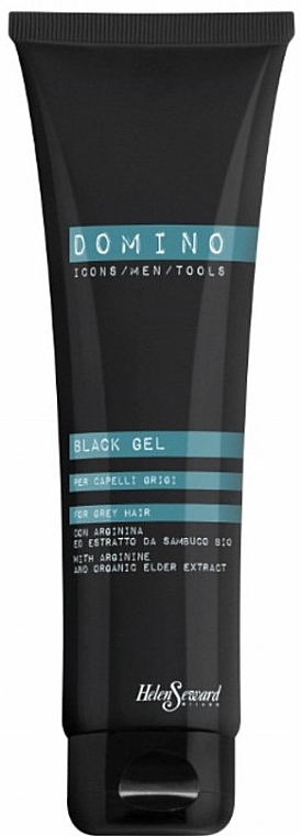 Żel koloryzujący do siwych włosów z argininą i organicznym ekstraktem z czarnego bzu - Helen Seward Domino Styling Black Gel — Zdjęcie N1