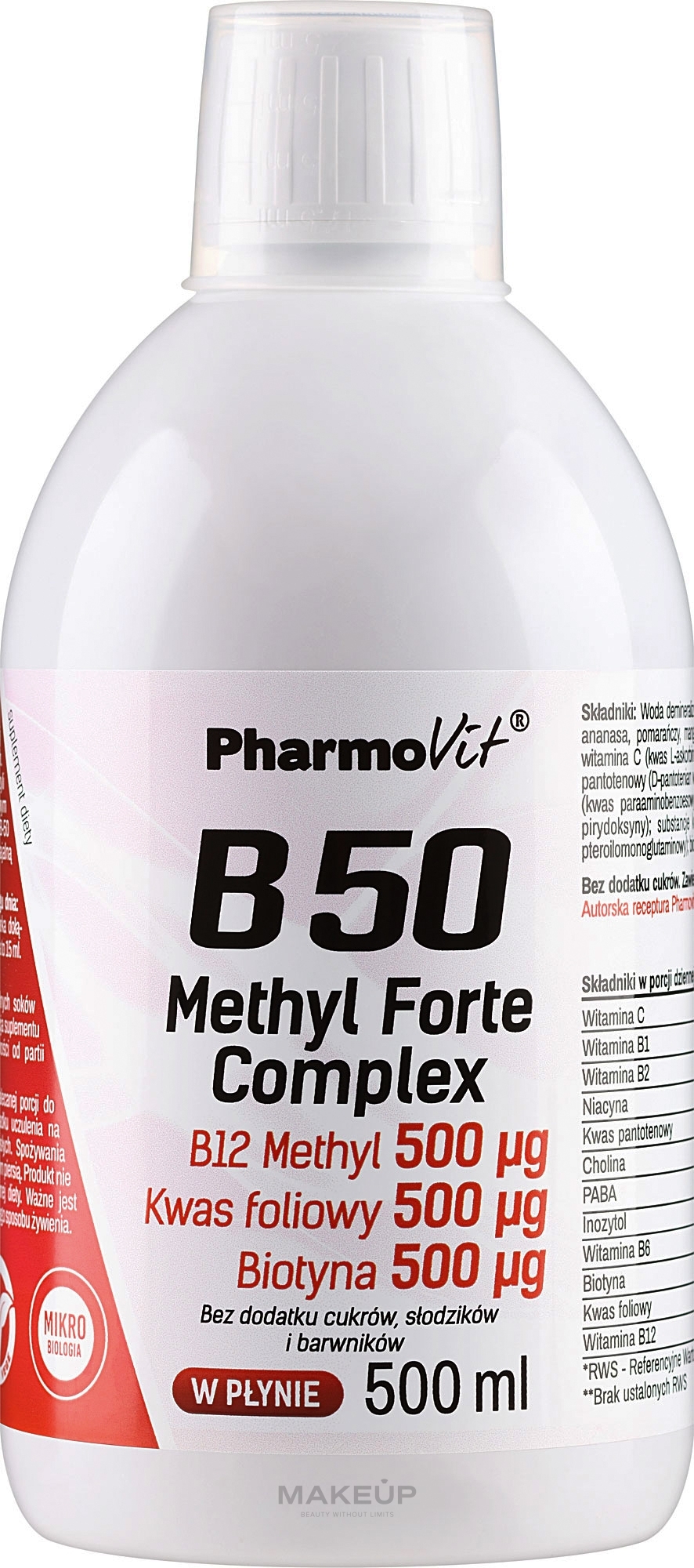 Dodatek do żywności B50 - Pharmovit B50 Methyl Forte Complex — Zdjęcie 500 ml