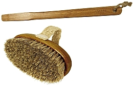 Szczotka z włosia końskiego i włosia kaktusa z odpinanym uchwytem - Hydrea London Bamboo Mane & Cactus Bristle Bath Brush Long Detachable Handle — Zdjęcie N2