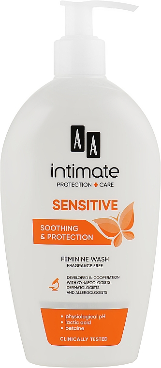 Żel do higieny intymnej do skóry wrażliwej z dozownikiem - AA Cosmetics Intymna Sensitive Gel