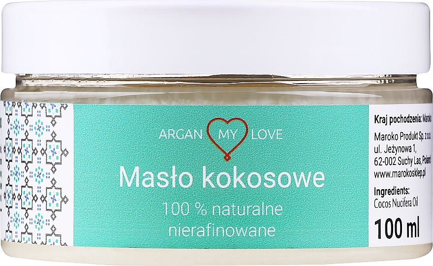 Naturalne nierafinowane masło kokosowe do ciała i włosów - Argan My Love Coconut Oil — Zdjęcie N1