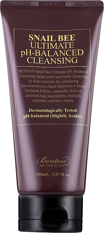 Pianka do mycia twarzy z mucyną ślimaka - Benton Snail Bee Ultimate PH-Balanced Cleansing — Zdjęcie N1