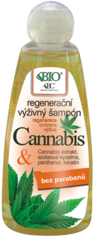 Odżywczy szampon regenerujący do włosów z ekstraktem z konopi - Bione Cosmetics Cannabis Regenerating And Healing Shampoo — Zdjęcie N1