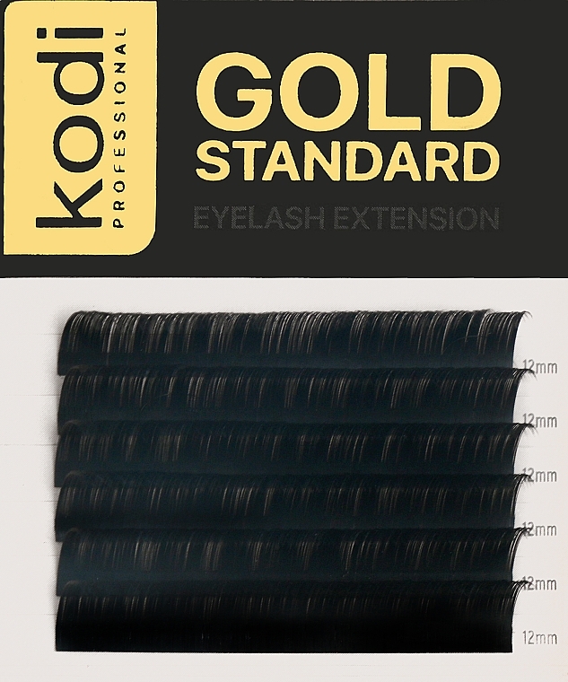 Sztuczne rzęsy Gold Standart D 0.07 (6 rzędów: 12 mm) - Kodi Professional — Zdjęcie N1