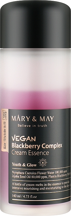 Kremowa esencja do twarzy z kompleksem z jeżyn - Mary & May Vegan Blackberry Complex Cream Essence — Zdjęcie N1