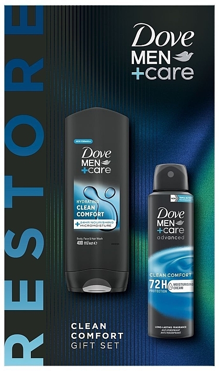 Zestaw - Dove Men+Care Clean Comfort Self Care (deo/150ml + shmp/400ml) — Zdjęcie N1