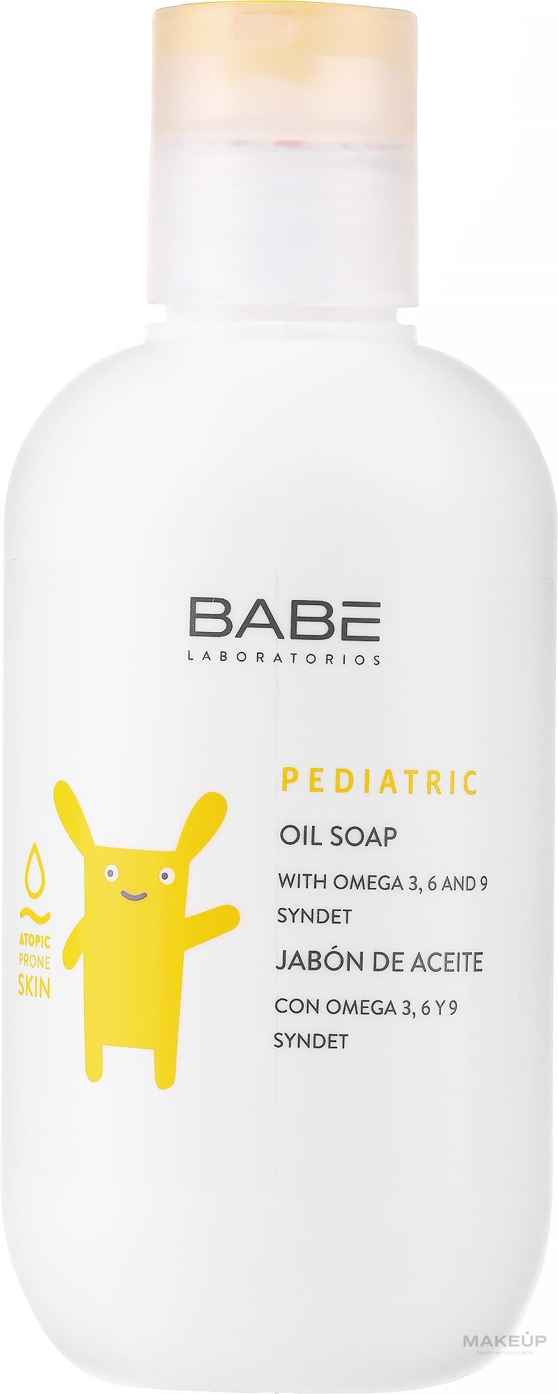 Mydło dla dzieci na bazie oleju z formułą bez wody i alkaliów do skóry suchej i atopowej - Babé Laboratorios Pediatric Oil Soap — Zdjęcie 200 ml